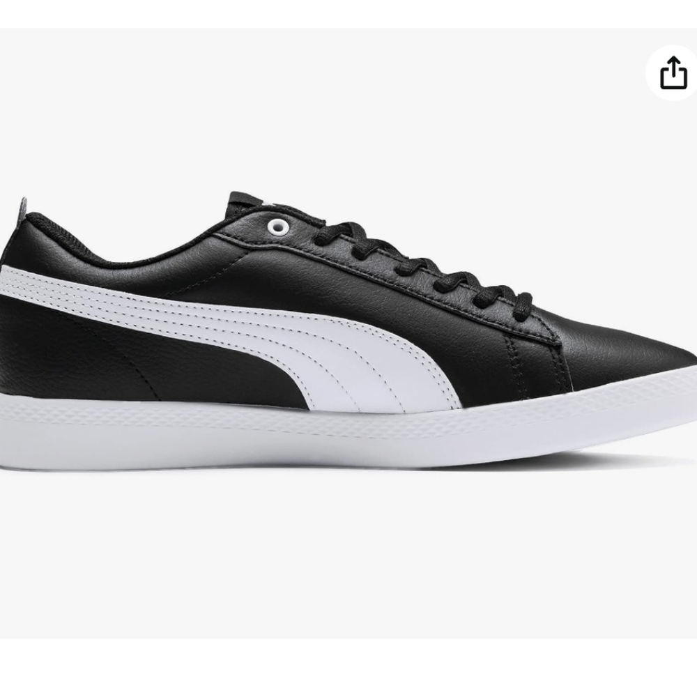 Women Puma Black and White Sleek Sneakers